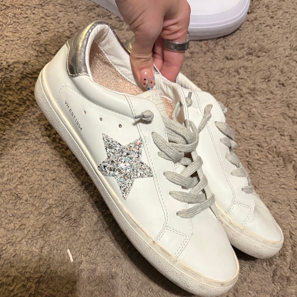 White and Silver Women's Sneakers